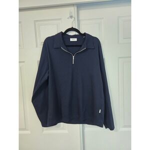 NN07 No Nationality Blue Quarter Zip Pullover Collared Sweatshirt Mens XL